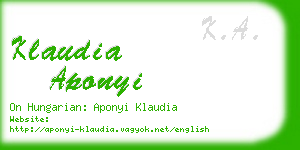 klaudia aponyi business card